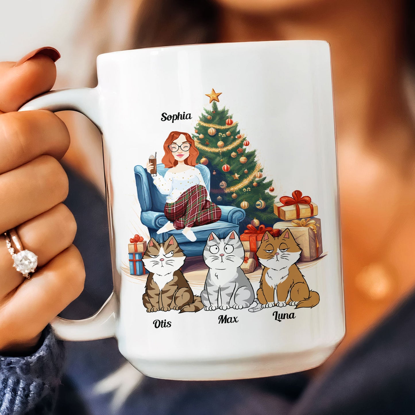 Cocoa, Christmas Movies & My Cat - Personalized Mug