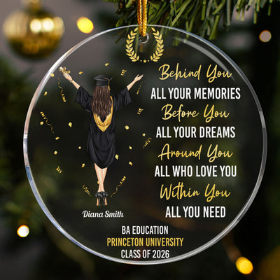 College High School Graduation Class Of 2026 - Personalized Circle Acrylic Ornament