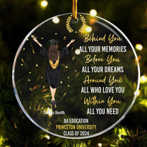 College High School Graduation Class Of 2024 - Personalized Circle Acrylic Ornament