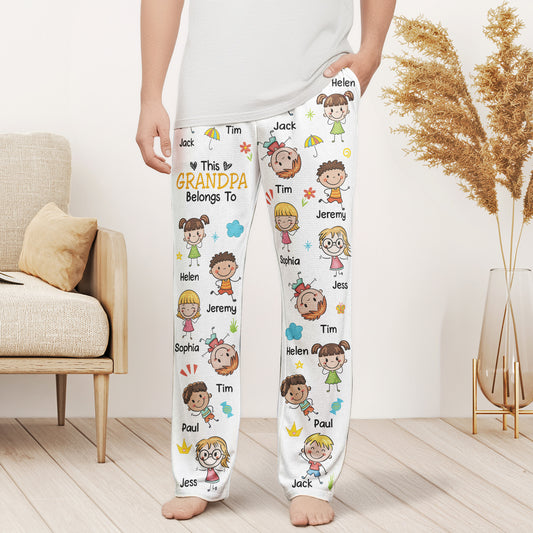 Color This Grandma Grandpa Belongs - Personalized Lounge Pants With Pockets