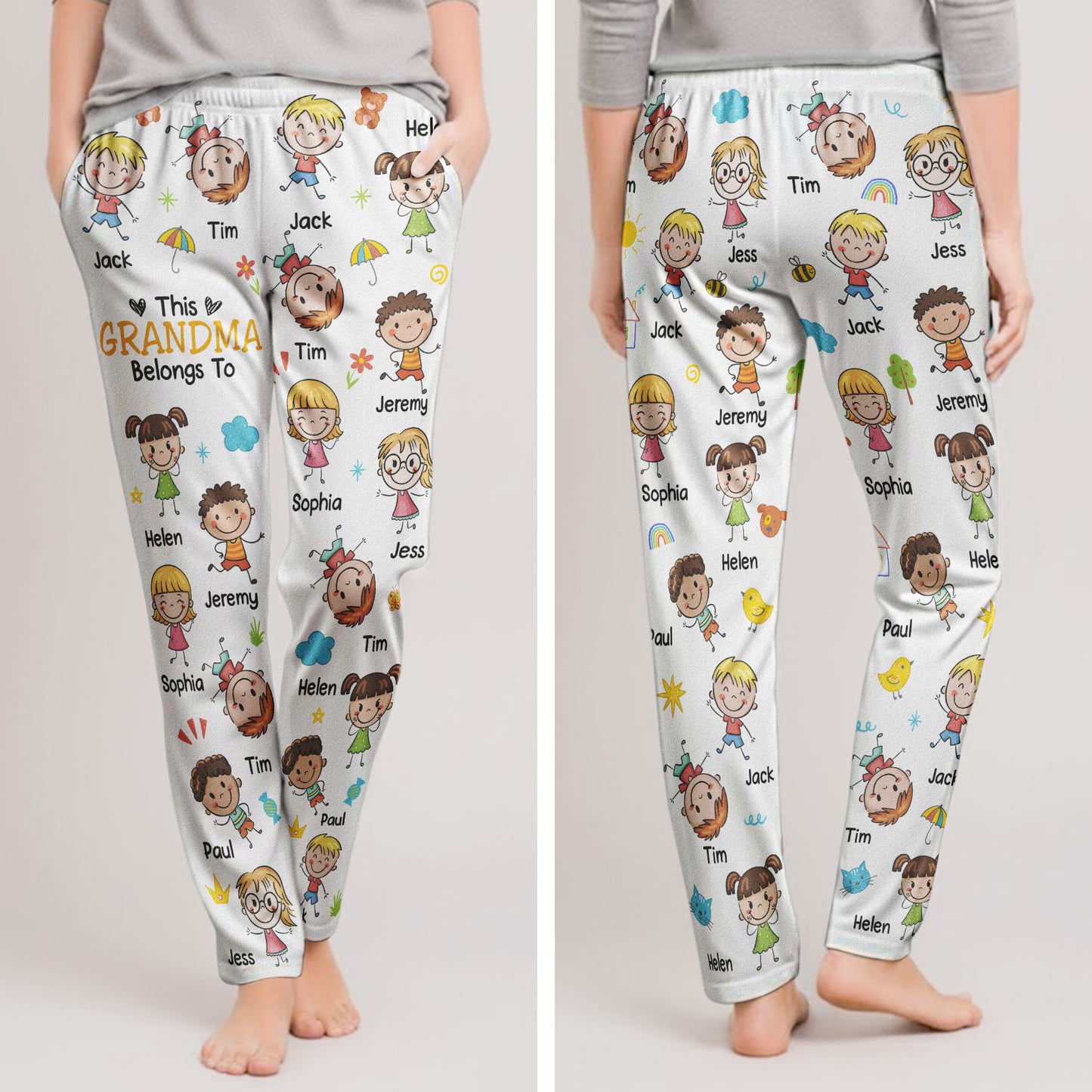 Color This Grandma Grandpa Belongs - Personalized Lounge Pants With Pockets