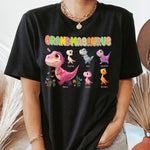 Colorful Grandmasaurus And Little Dinosaurs - Personalized Shirt