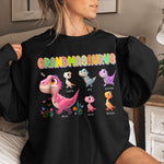 Colorful Grandmasaurus And Little Dinosaurs - Personalized Shirt