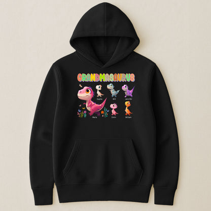 Colorful Grandmasaurus And Little Dinosaurs - Personalized Shirt