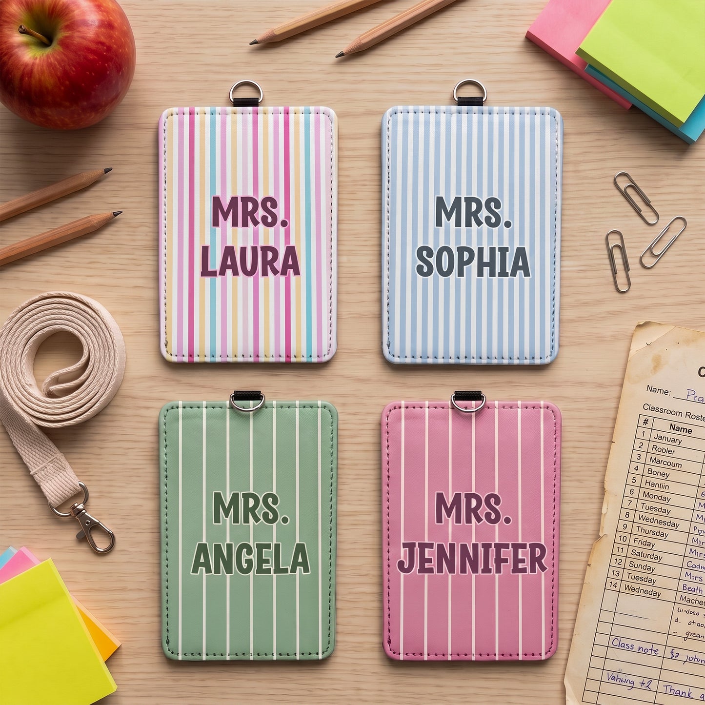 Colorful-Stripes-Gift-For-Teacher-Coworker-Friend-Personalized-Badge-Holder-(1.1)