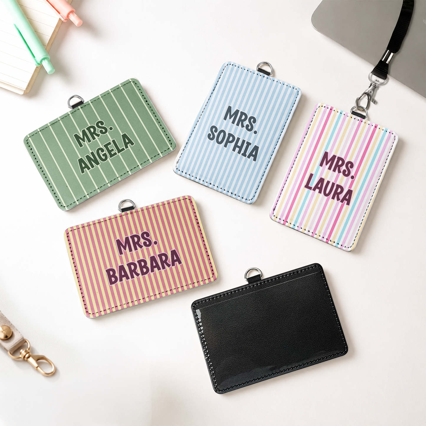 Colorful-Stripes-Gift-For-Teacher-Coworker-Friend-Personalized-Badge-Holder-(1.2)