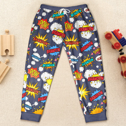 Comic Style Custom Kid Name - Personalized Sweatpants