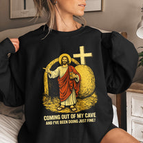 Coming-Out-Of-My-Cave-Funny-Jesus-Easter-Meme-Personalized-Shirt-5
