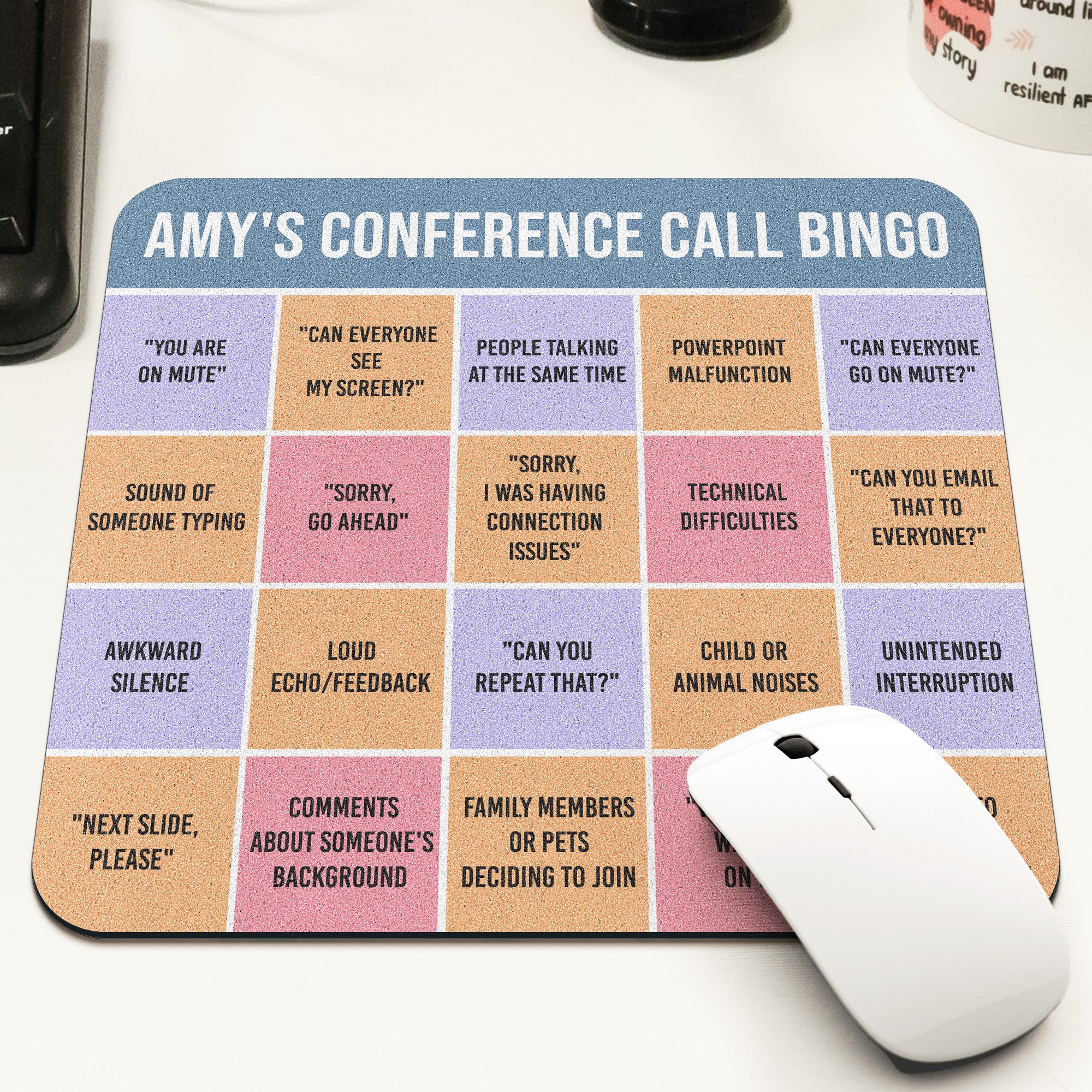Conference Call For Work - Custom Shape Mouse Pad