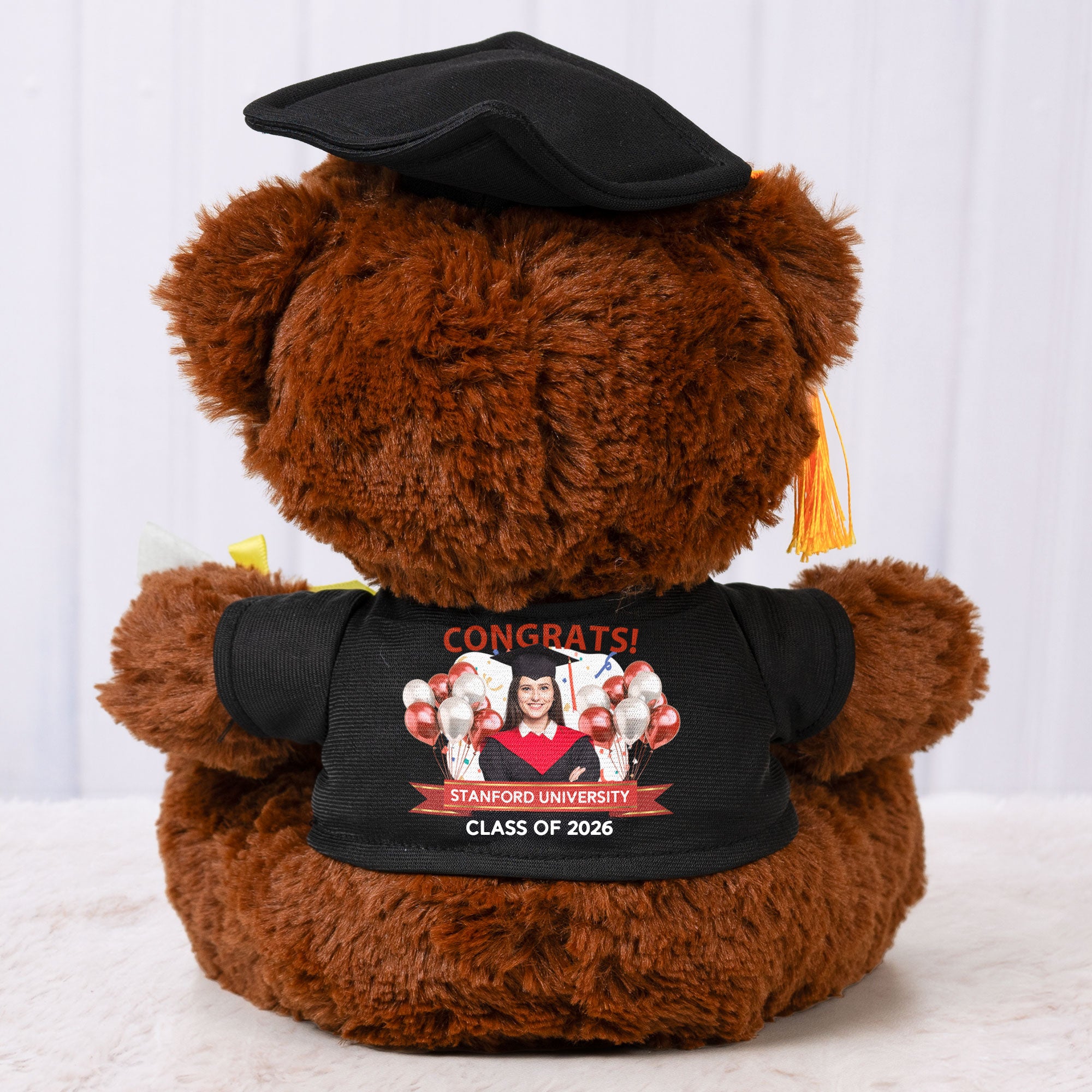 Congrats Graduation Custom Photo - Personalized Graduation Teddy Bear With Photo