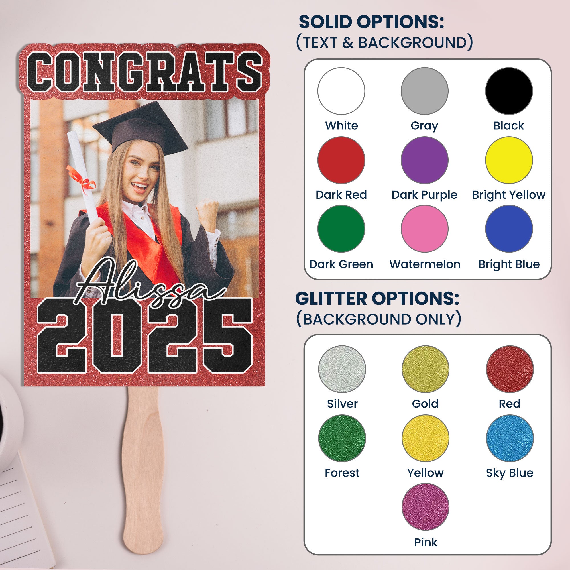 Congrats Graduation Fan Custom Photo - Custom Graduation Fan With Picture