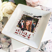 Congrats Graduation - Personalized Photo Jewelry Dish