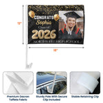 Congrats Graduation, Class Of 2026 - Personalized Car Flag