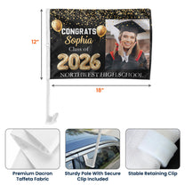Congrats Graduation, Class Of 2026 - Personalized Car Flag