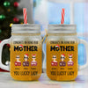 Congrats Mom - Personalized Mason Jar Cup With Straw