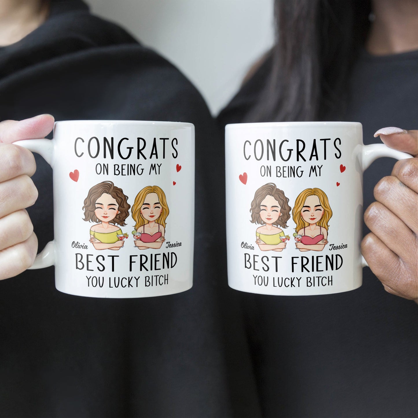 Congrats On Being My Bestie - Personalized Accent Mug