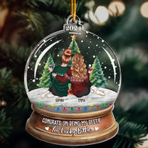 Congrats On Being My Bestie Snow Globe Style - Personalized Acrylic Ornament