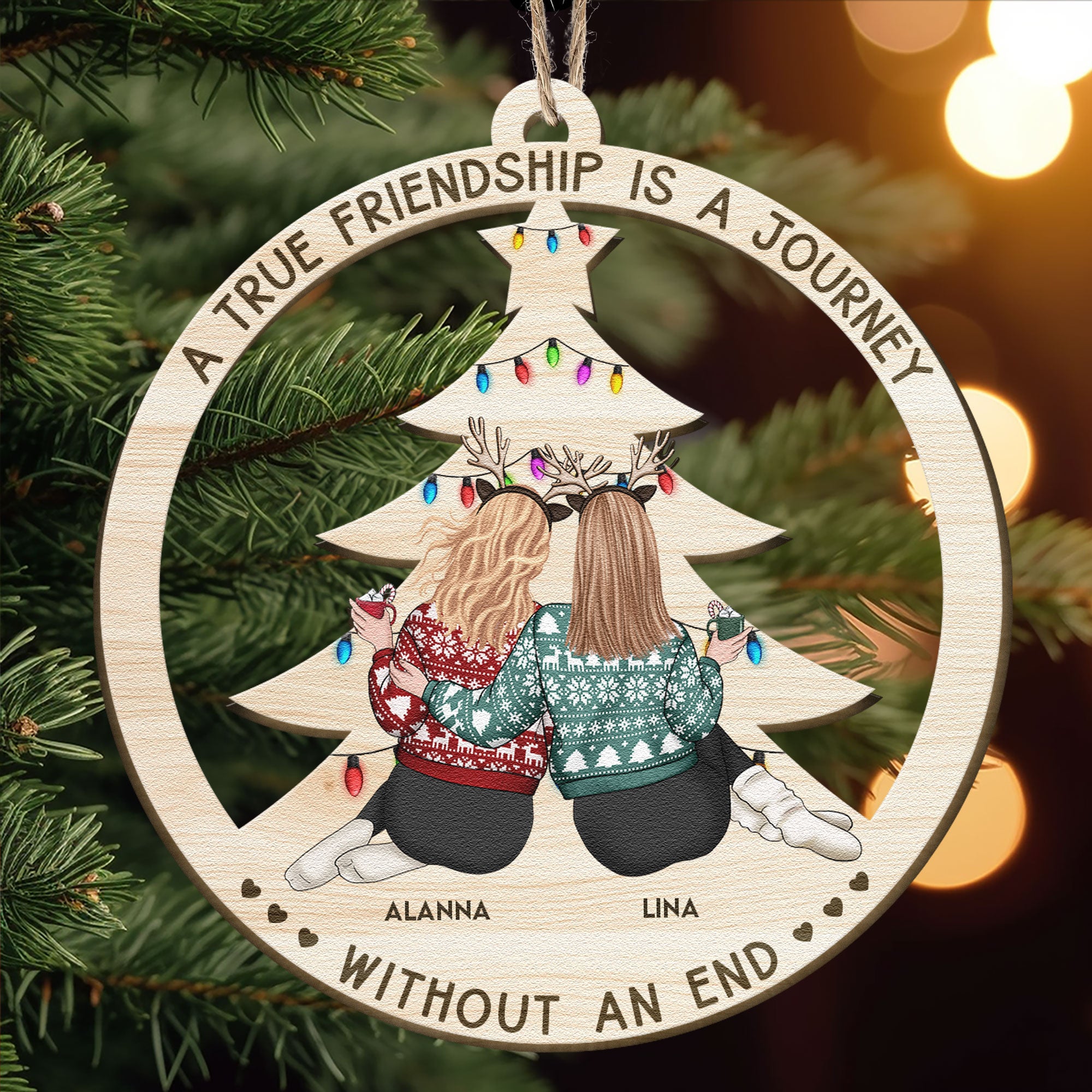 Congrats On Being My Bestie, Sister - Personalized Wooden Ornament