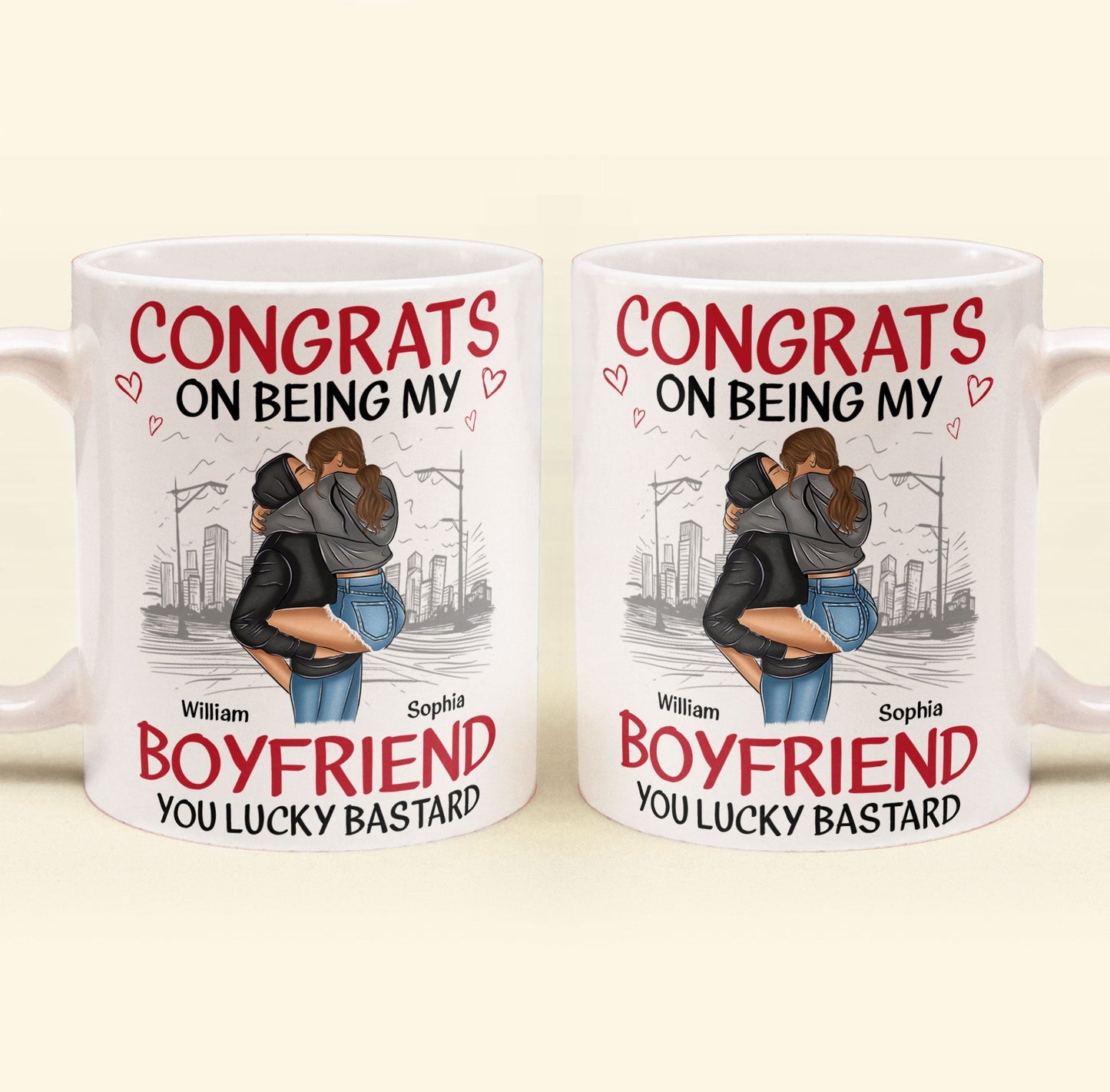 Congrats On Being My Boyfriend/Husband You Lucky - Personalized Mug