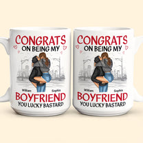 Congrats On Being My Boyfriend/Husband You Lucky - Personalized Mug