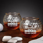 Congrats On Being My Brother You Lucky Bastard - Personalized Golf Whiskey Glass