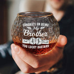 Congrats On Being My Brother You Lucky Bastard - Personalized Golf Whiskey Glass