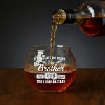 Congrats On Being My Brother You Lucky Bastard - Personalized Golf Whiskey Glass