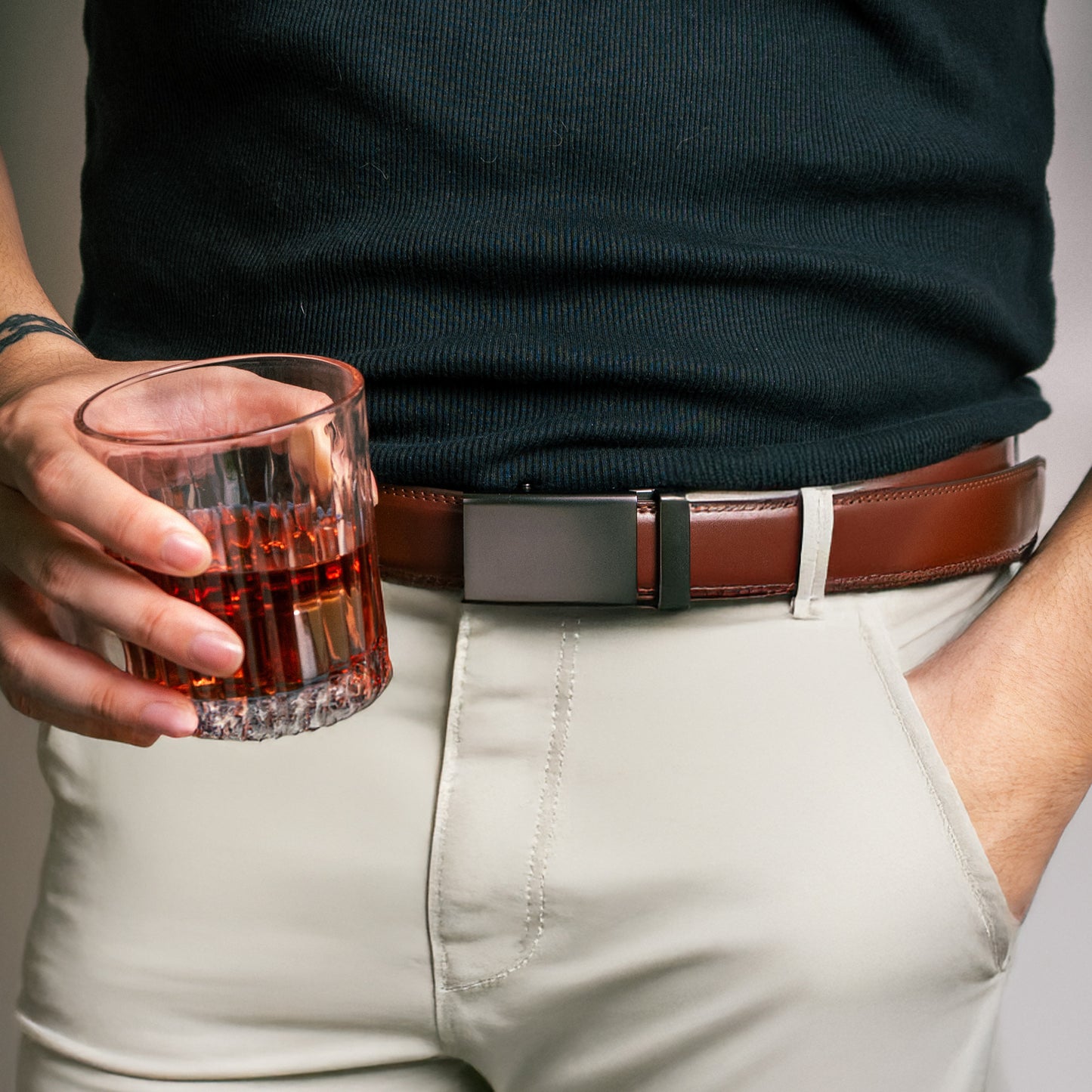 Congrats On Being My Husband - Gifts For Him - Personalized Leather Belt With Engraved Buckle