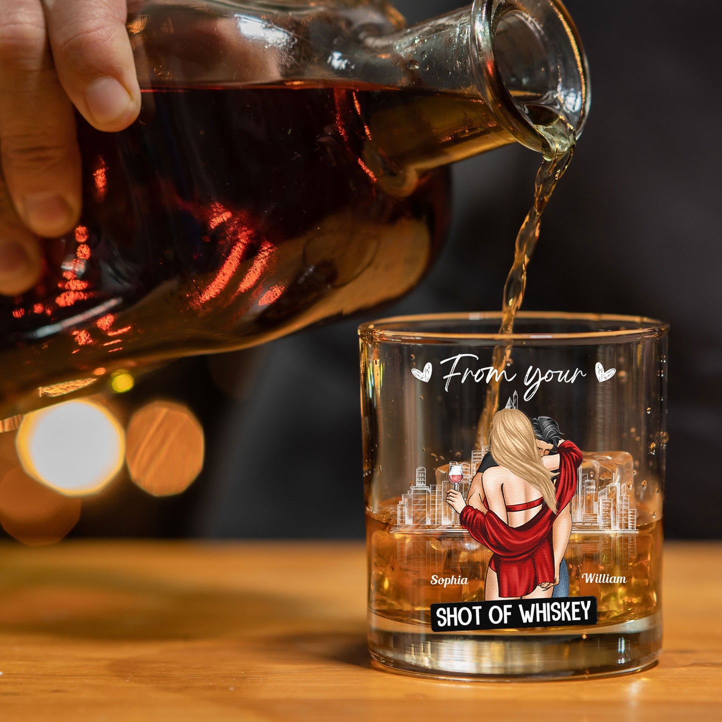 Congrats On Being My Husband - Gifts For Husband, Bf - Personalized Whiskey Glass