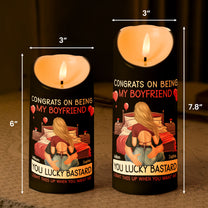 Congrats On Being My Boyfriend - Personalized LED Candle
