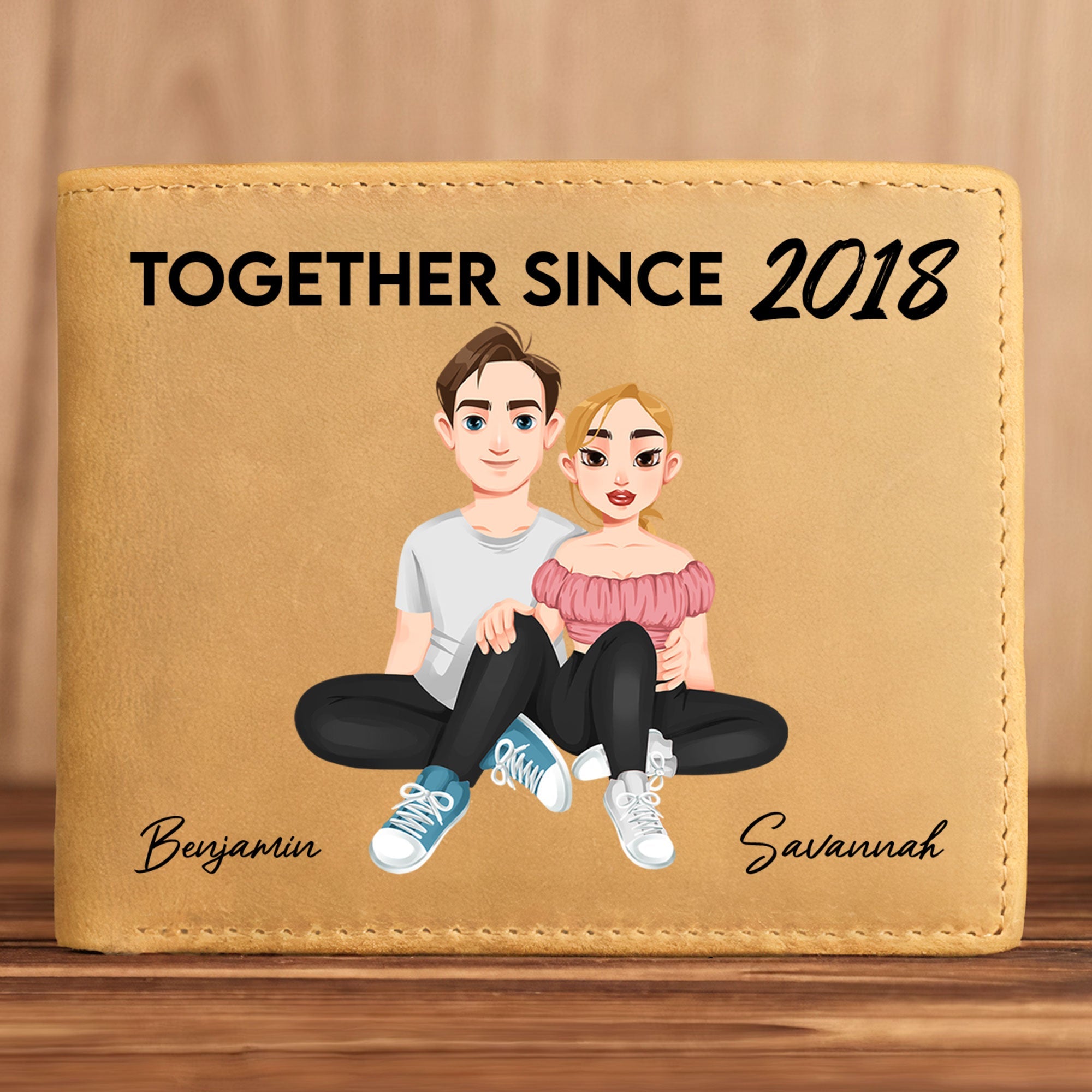 Father's Day Gifts, Congrats On Being My Husband - Personalized Leather Wallet