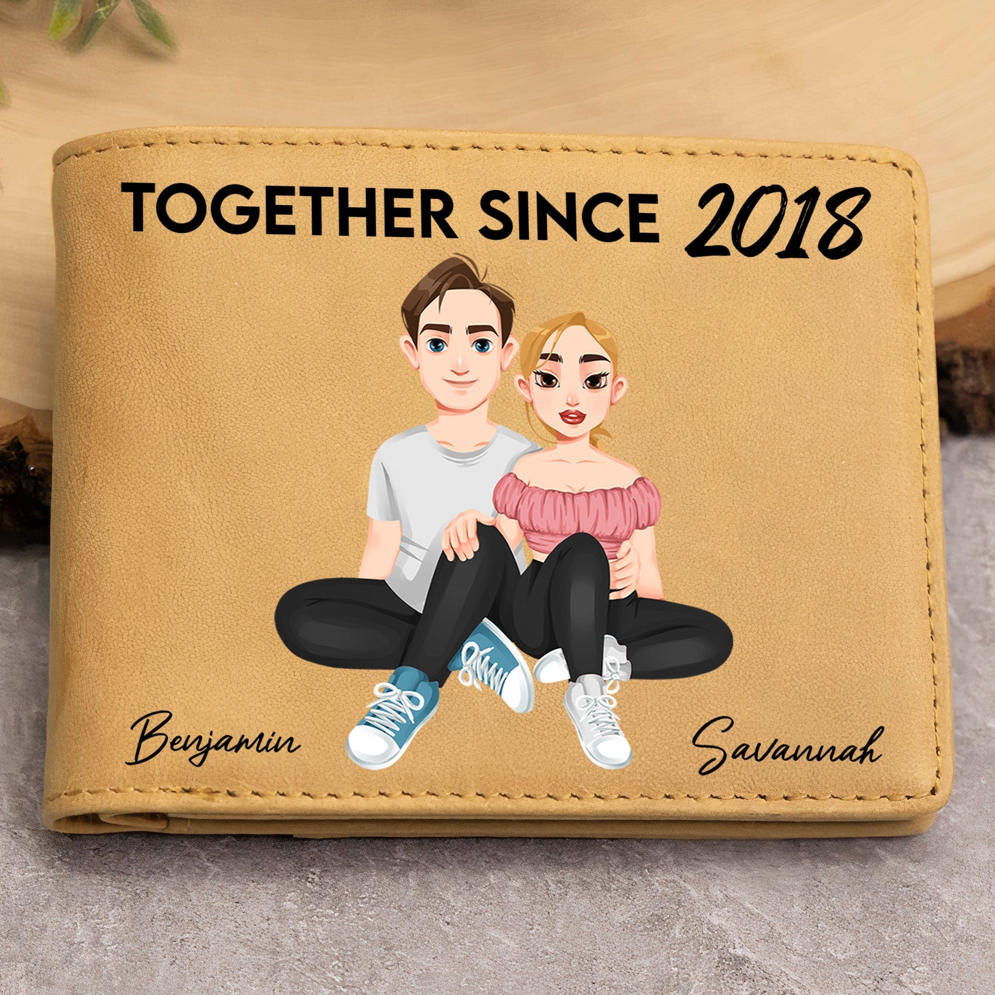 Father's Day Gifts, Congrats On Being My Husband - Personalized Leather Wallet