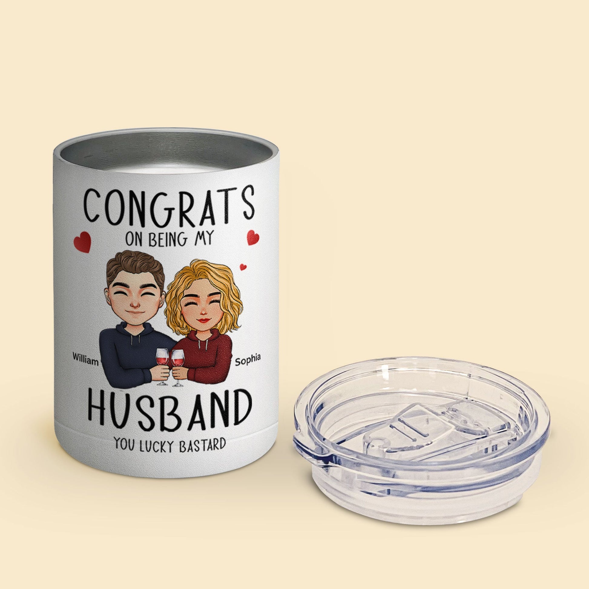 Congrats On Being My Husband - Personalized Lowball Tumbler