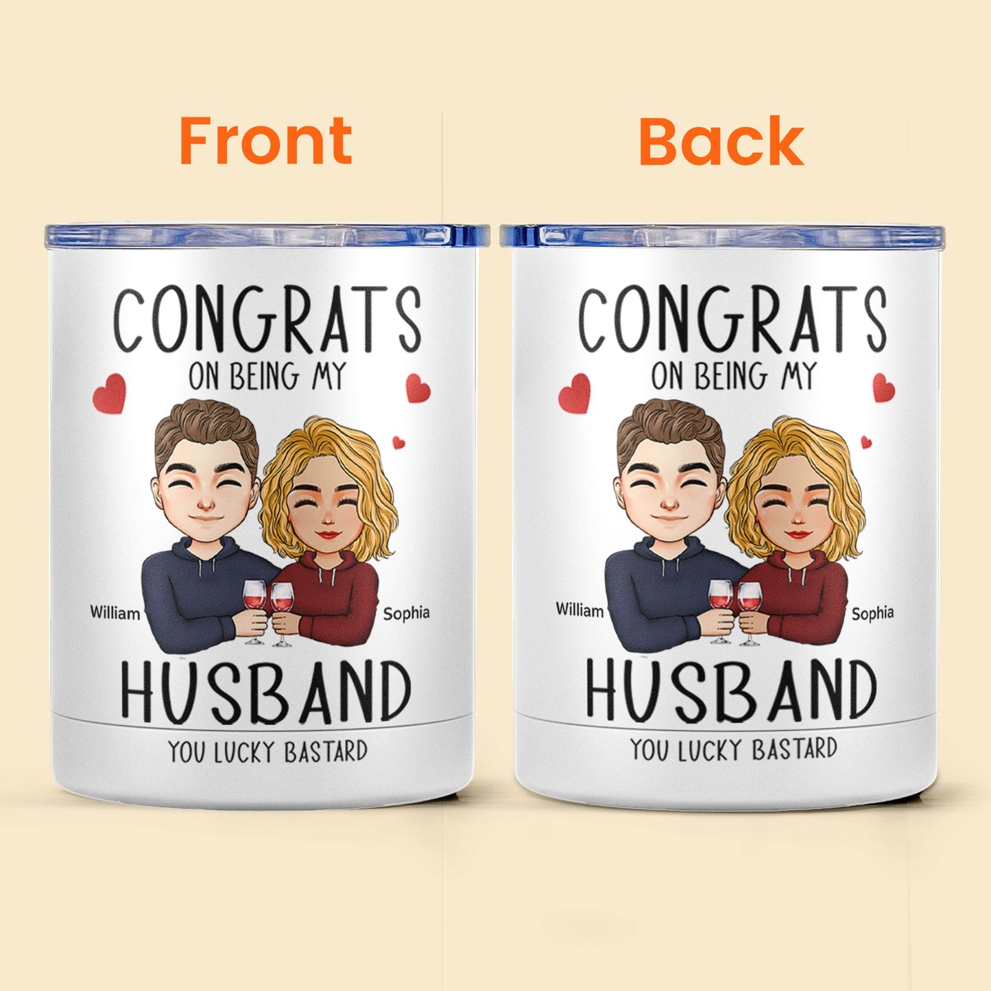 Congrats On Being My Husband - Personalized Lowball Tumbler