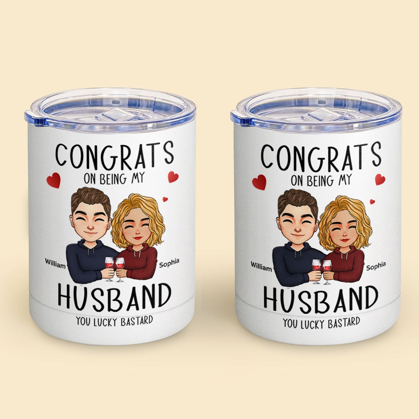 Congrats On Being My Husband - Personalized Lowball Tumbler