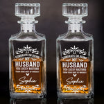 Congrats On Being My Husband You Lucky Bastard - Custom Decanter