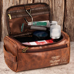 Congrats On Being My Husband You Lucky Bastard - Personalized Leather Toiletry Bag
