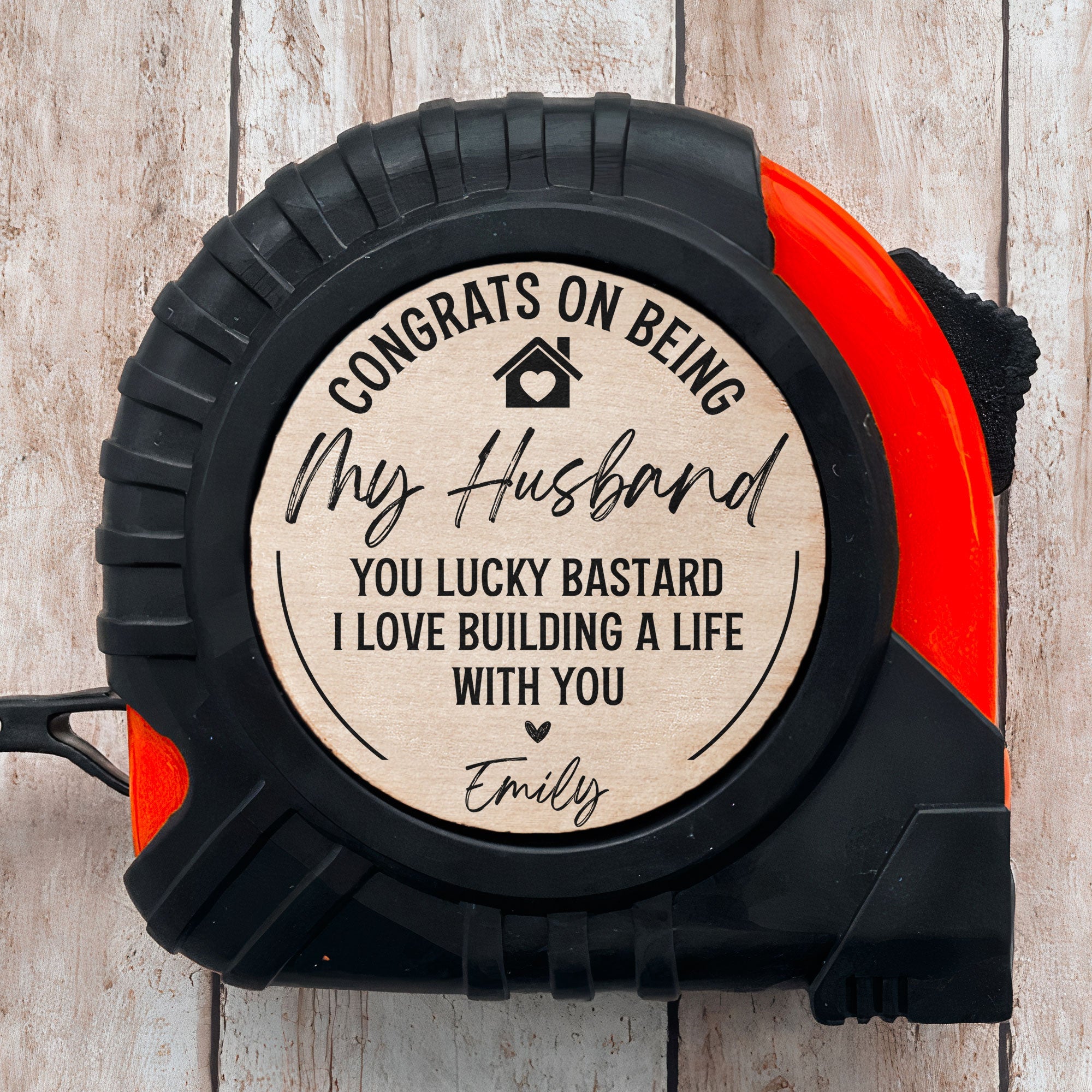 Father's Day Gifts, Congrats On Being My Husband You Lucky Bastard - Personalized Tape Measure