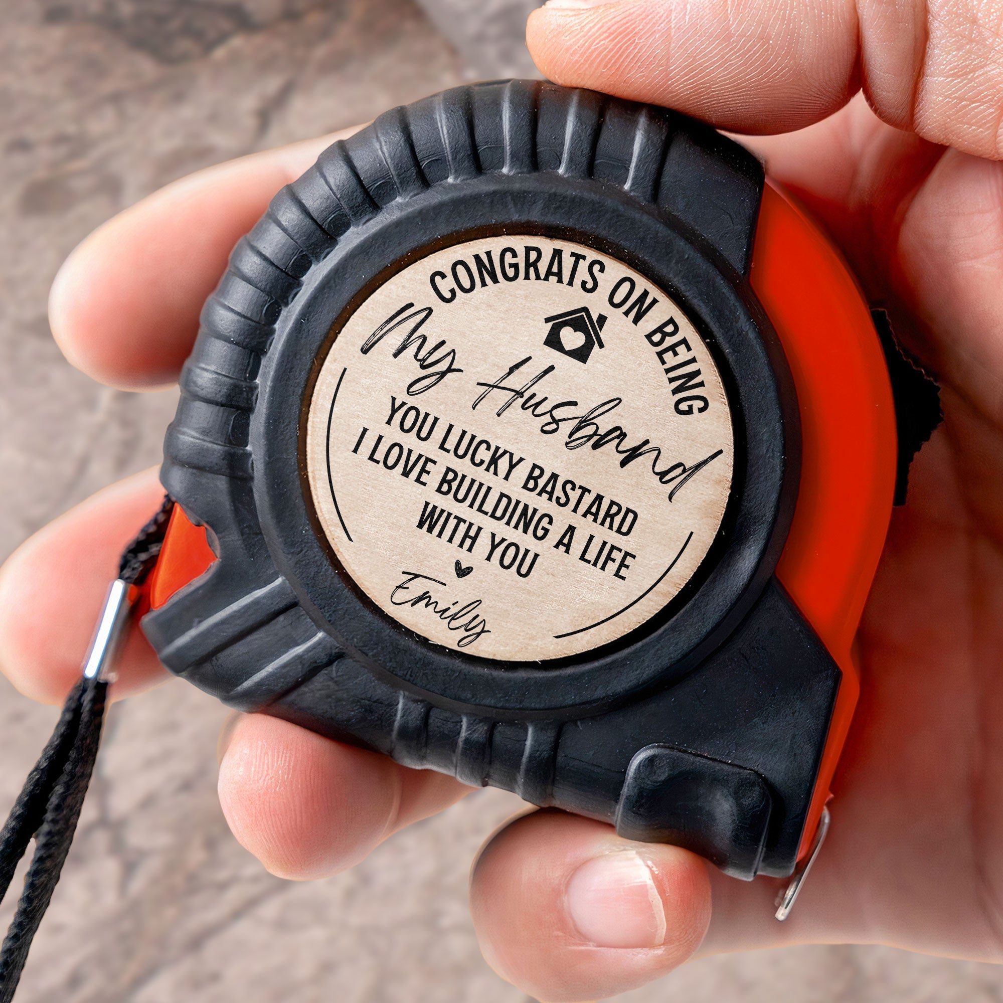 Father's Day Gifts, Congrats On Being My Husband You Lucky Bastard - Personalized Tape Measure