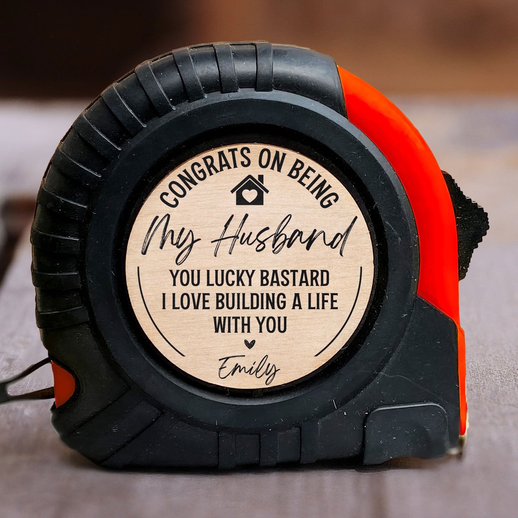 Father's Day Gifts, Congrats On Being My Husband You Lucky Bastard - Personalized Tape Measure