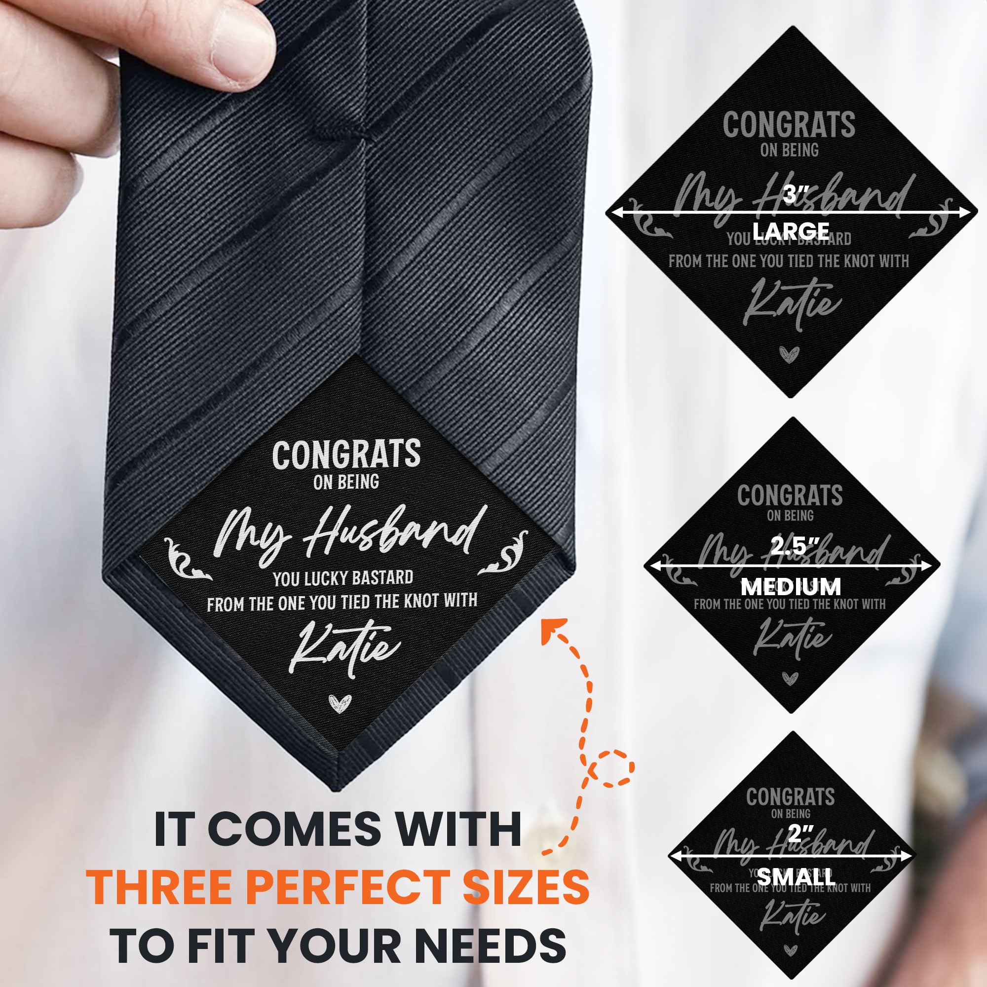 Congrats On Being My Husband You Lucky Bastard - Personalized Tie Patch