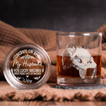 Congrats On Being My Husband You Lucky Bastard - Personalized Whiskey Glass With Photo