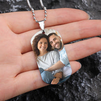 Congrats On Being My Husband You Lucky - Personalized Photo Dog Tag Necklace