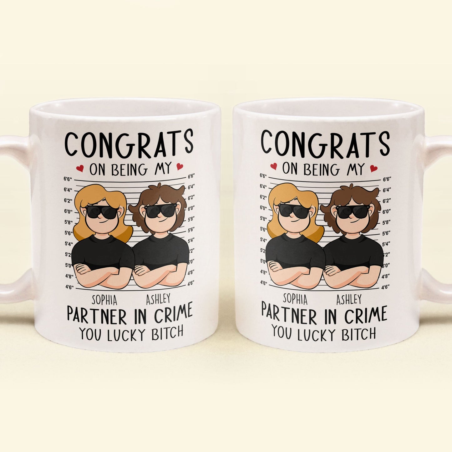 Congrats On Being My Partner In Crime - Personalized Mug