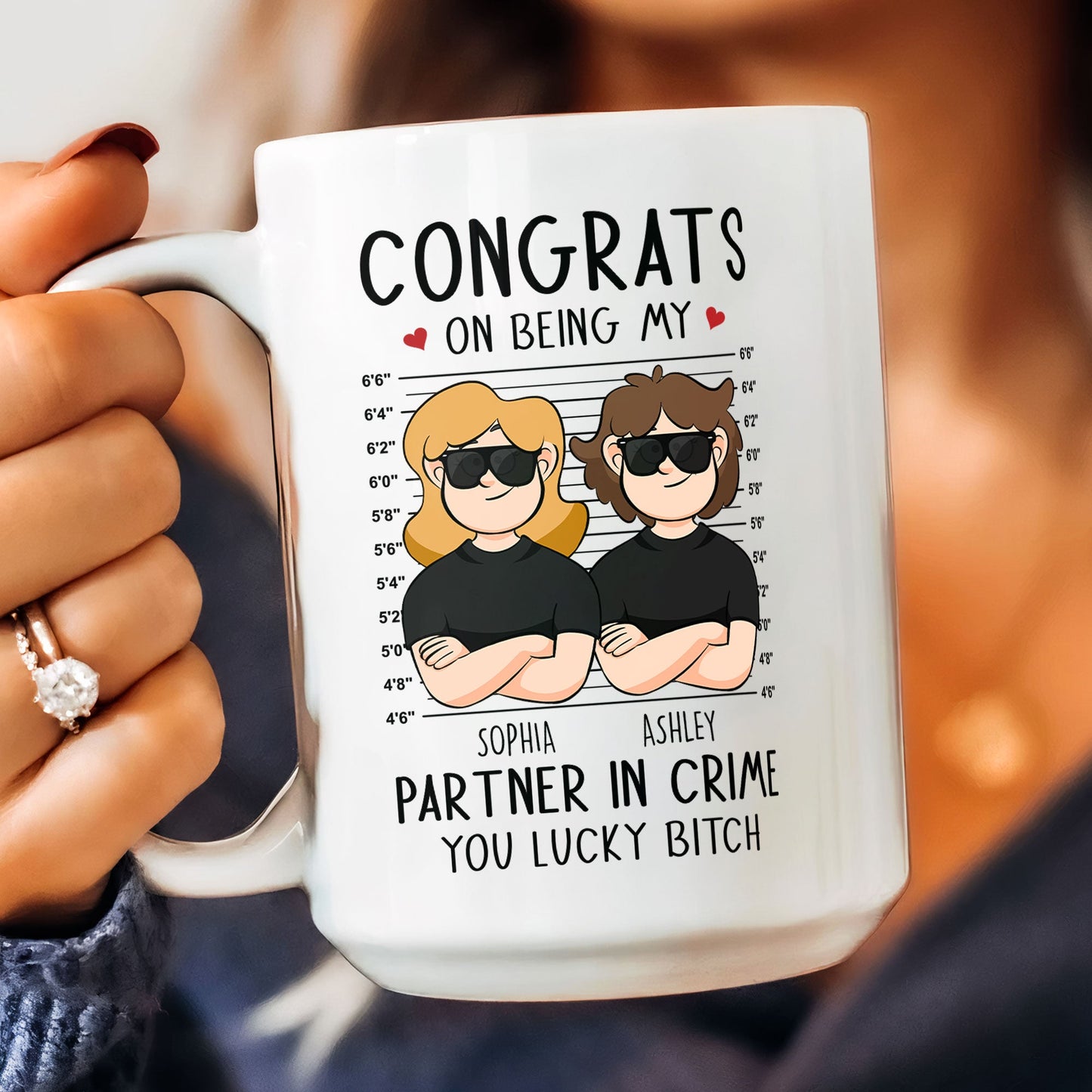 Congrats On Being My Partner In Crime - Personalized Mug