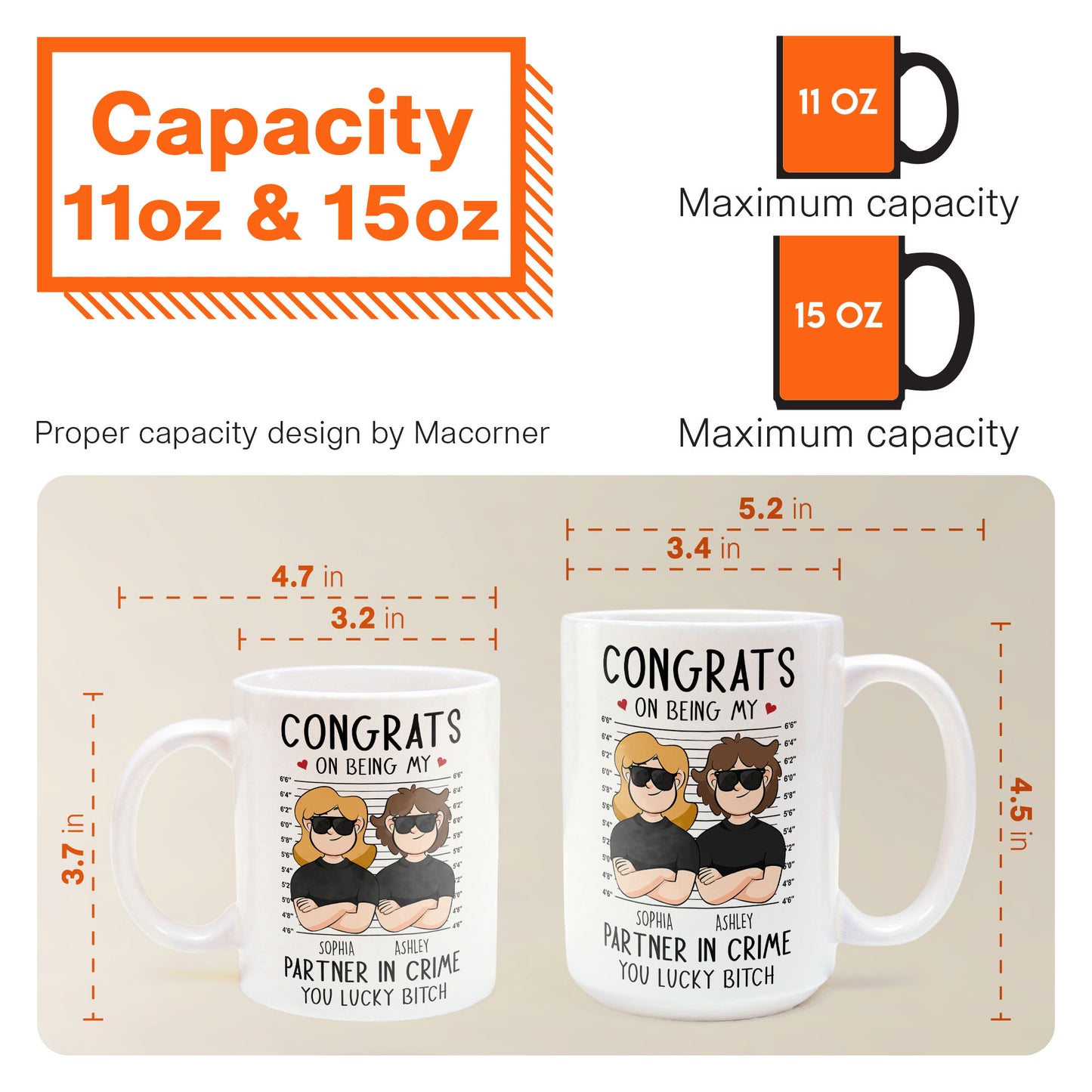 Congrats On Being My Partner In Crime - Personalized Mug
