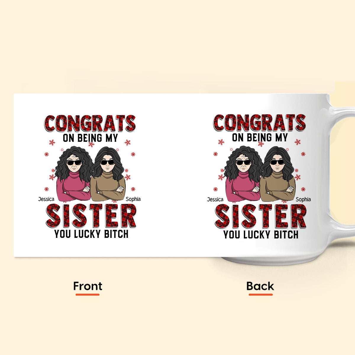 Congrats On Being My Sister - Personalized Mug