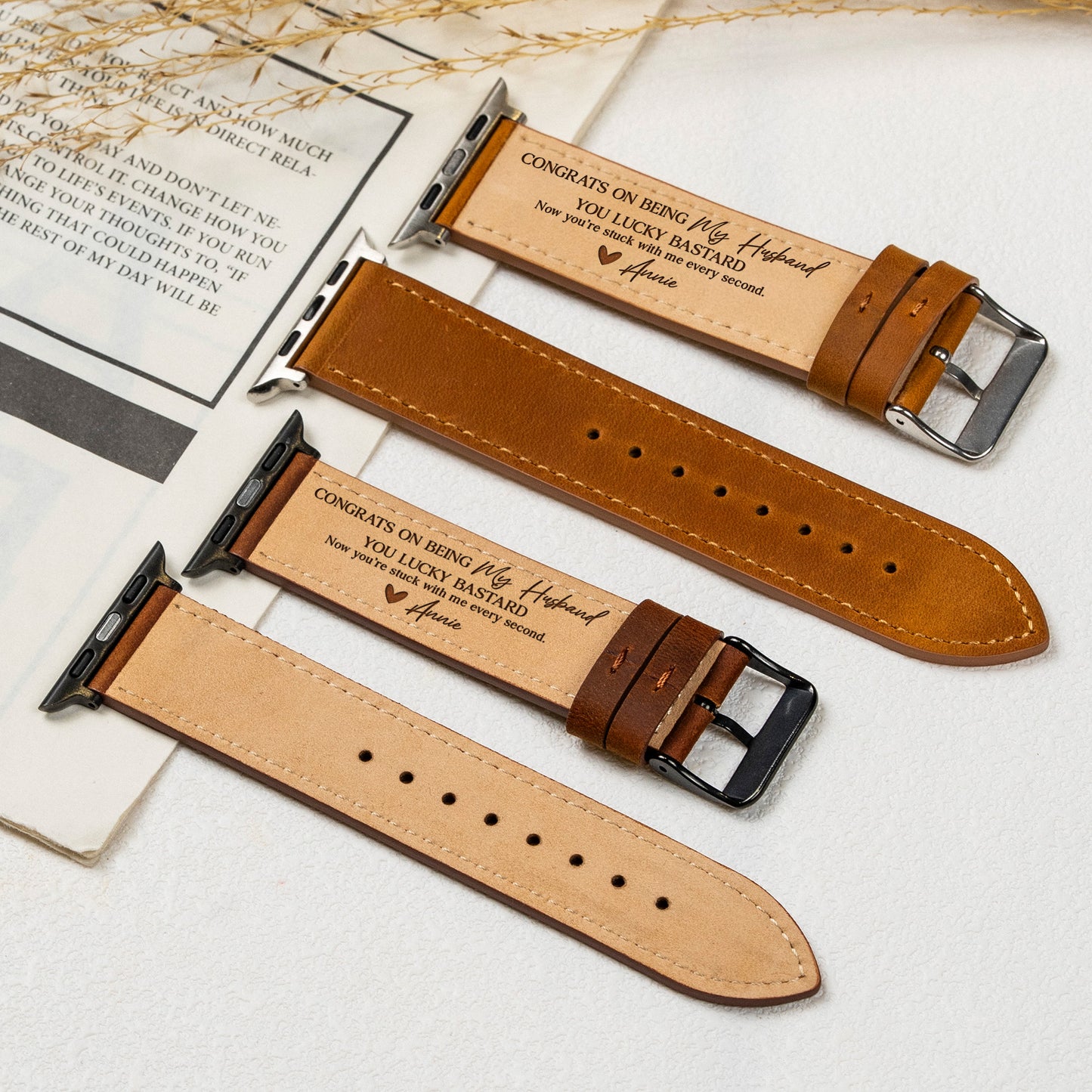 Congrats-On-Being-My-Husband-You-Lucky-Bastard-Personalized-Watch-Band-4