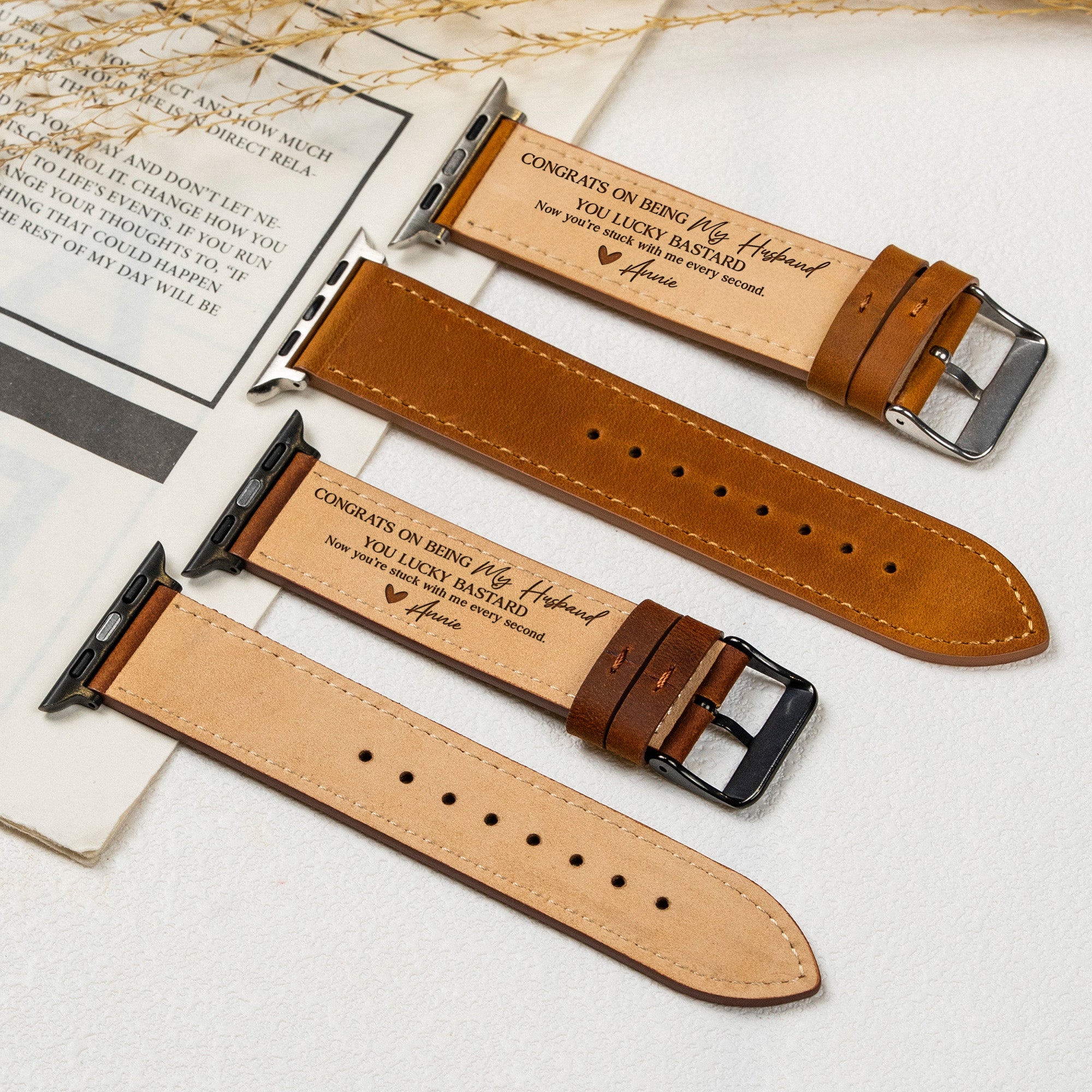 Congrats-On-Being-My-Husband-You-Lucky-Bastard-Personalized-Watch-Band-4
