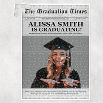 Congratulation Graduate Printable Newspaper - Personalized Photo Jigsaw Puzzle